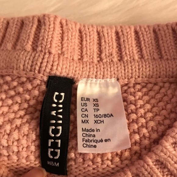 H&M Divided pink crew neck knit sweater NWOT - Picture 6 of 8